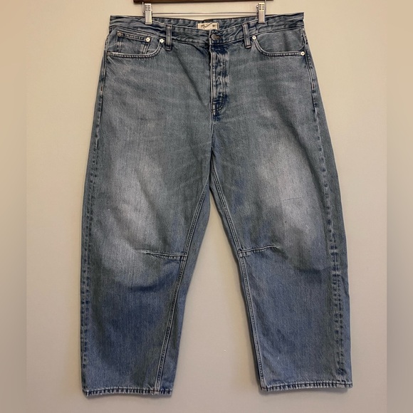 Madewell The Darted Barrel Leg Cropped High Rise Button Fly Jeans Size 32 - Picture 4 of 16
